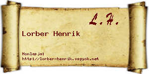Lorber Henrik névjegykártya